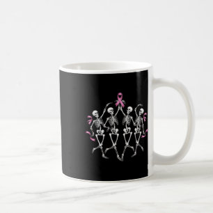Breast Cancer Awareness Skeleton Dancing Pink Ribb Coffee Mug