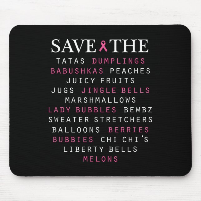 Breast Cancer Awareness Slang Terms  Mouse Pad (Front)