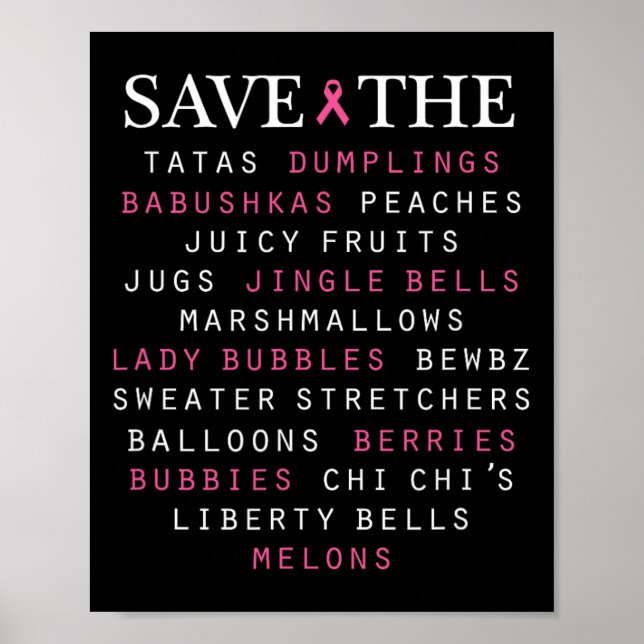 Breast Cancer Awareness Slang Terms  Poster (Front)