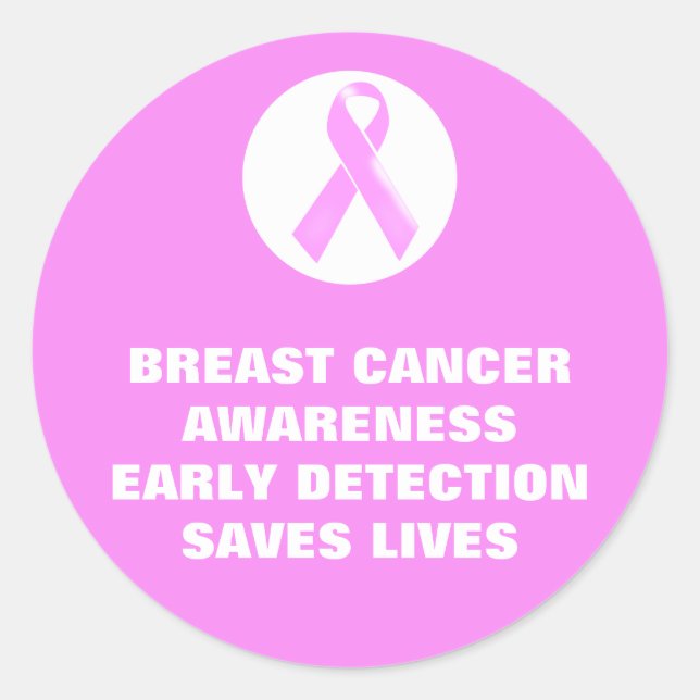 Breast cancer awareness slogan | Personalised Classic Round Sticker (Front)