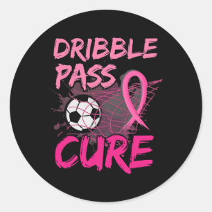 Breast Cancer Awareness Soccer Pink For Boys Kids Classic Round Sticker