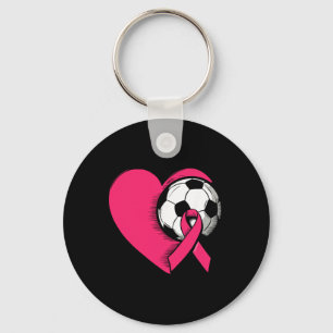 Breast Cancer Awareness Soccer Pink Ribbon Women M Key Ring