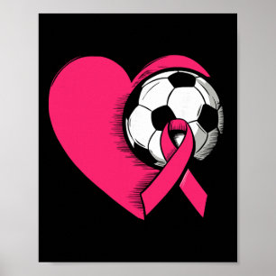 Breast Cancer Awareness Soccer Pink Ribbon Women M Poster