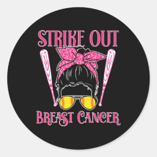 Breast Cancer Awareness - Softll Strike Out Pink R Classic Round Sticker