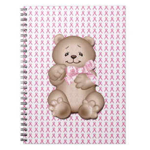 Breast Cancer Awareness Spiral Notebook Teddy Bear