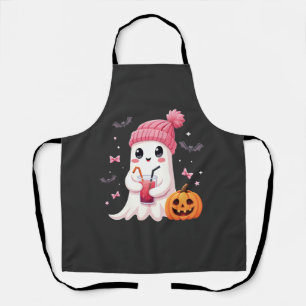 Breast Cancer Awareness Spooky Ghost Halloween Apron