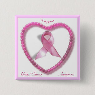 Breast Cancer Awareness Square Button