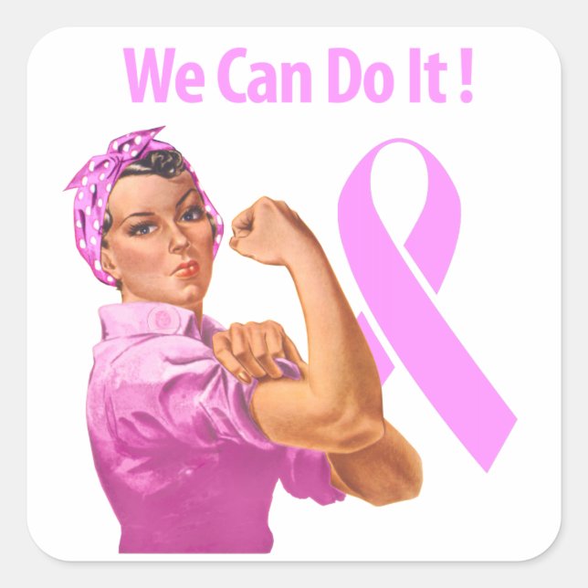 Breast Cancer Awareness Square Sticker (Front)