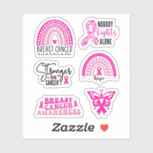 Breast Cancer Awareness Sticker Pack Pink Ribbon