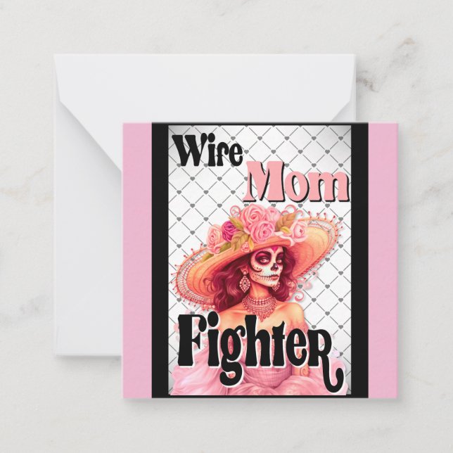 Breast Cancer Awareness Sugar Skull  Card (Front)