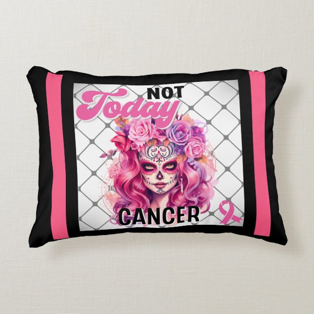 Breast Cancer Awareness Sugar Skull Decorative Cushion (Front)