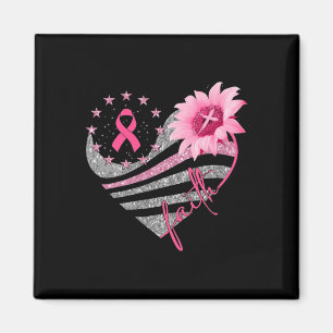 Breast Cancer Awareness Sun Flower Faith Bling Bli Magnet