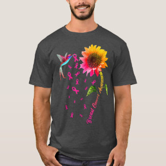 Breast Cancer Awareness Sunflower Hummingbird  308 T-Shirt