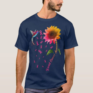 Breast Cancer Awareness Sunflower Hummingbird  T-Shirt