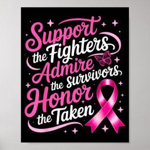 Breast Cancer Awareness Support Fighters Admire Poster