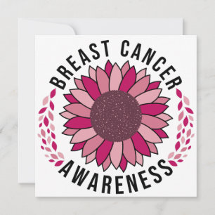 Breast Cancer Awareness Support Pink Flower Invitation
