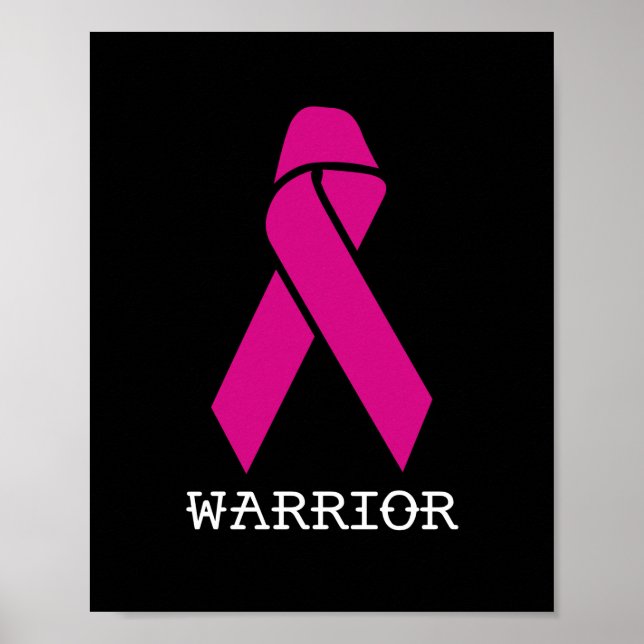 Breast Cancer Awareness Support Pink Ribbon Poster (Front)