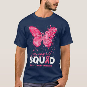 Breast Cancer Awareness Support Squad Butterfly  T-Shirt