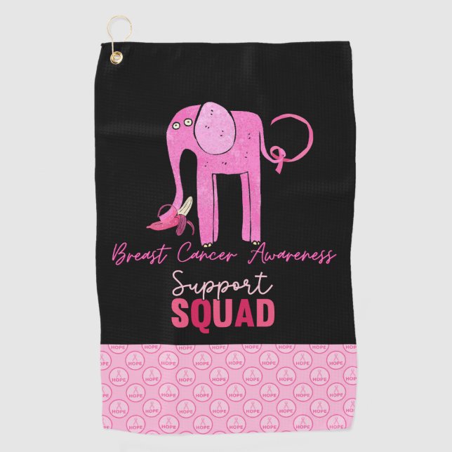 Breast Cancer Awareness Support Squad Golf Towel (Front)