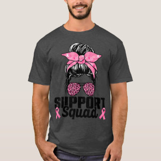 Breast Cancer Awareness Support Squad Messy Bun Pi T-Shirt