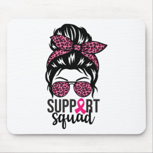 Breast Cancer Awareness Support-squad Messy Bun Wa Mouse Pad