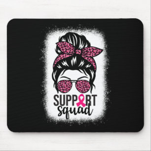 Breast Cancer Awareness Support-squad Messy Bun Wa Mouse Pad