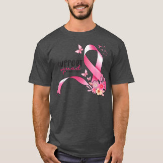 Breast Cancer Awareness Support Squad Ribbon Pink  T-Shirt