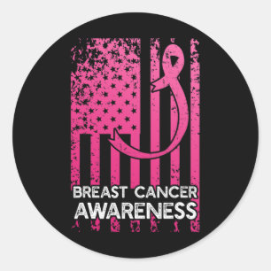 Breast Cancer Awareness Support Us Survivor Warrio Classic Round Sticker
