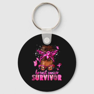 Breast Cancer Awareness Survivor Black Women Melan Key Ring