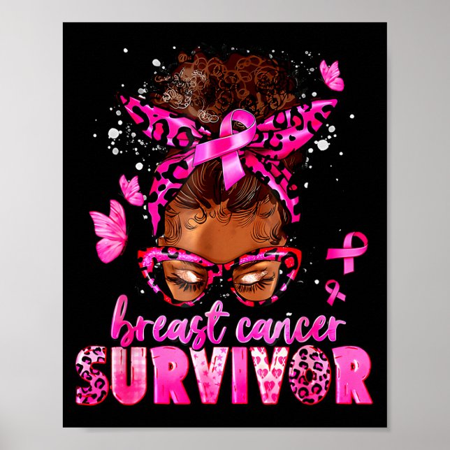 Breast Cancer Awareness Survivor Black Women Melan Poster (Front)