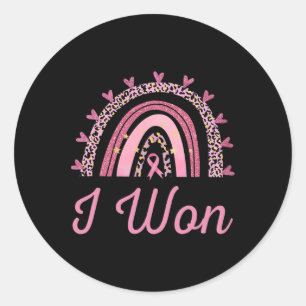 Breast Cancer Awareness Survivor I Won Leopard Pin Classic Round Sticker