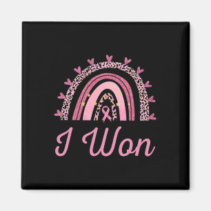 Breast Cancer Awareness Survivor I Won Leopard Pin Magnet