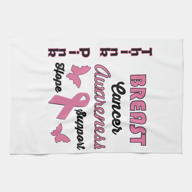 Breast Cancer Awareness Tea Towel (Horizontal)