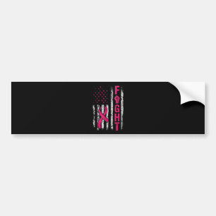 Breast Cancer Awareness USA Flag Bumper Sticker