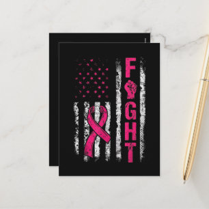 Breast Cancer Awareness USA Flag Holiday Postcard