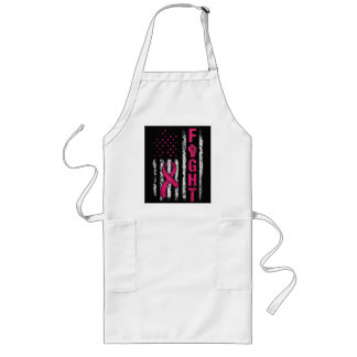 Breast Cancer Awareness USA Flag Long Apron