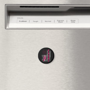 Breast Cancer Awareness USA Flag Magnet