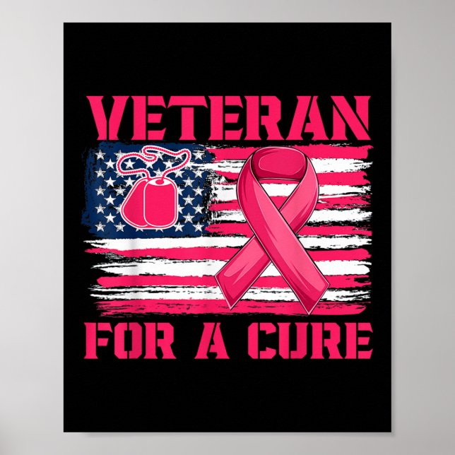 Breast Cancer Awareness Veteran For A Cure America Poster (Front)