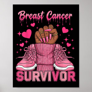 Breast Cancer Awareness Warrior Black Women Melani Poster
