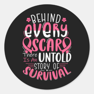 Breast Cancer Awareness Warrior Pink Ribbon Breast Classic Round Sticker