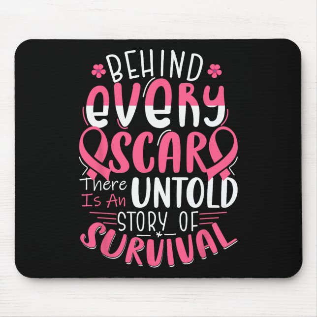 Breast Cancer Awareness Warrior Pink Ribbon Breast Mouse Pad (Front)