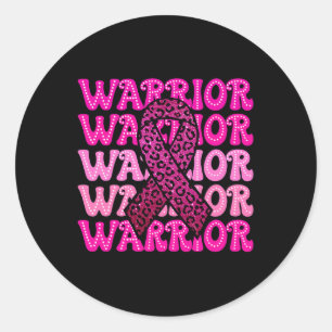 Breast Cancer Awareness Warrior Pink Ribbon Pink O Classic Round Sticker