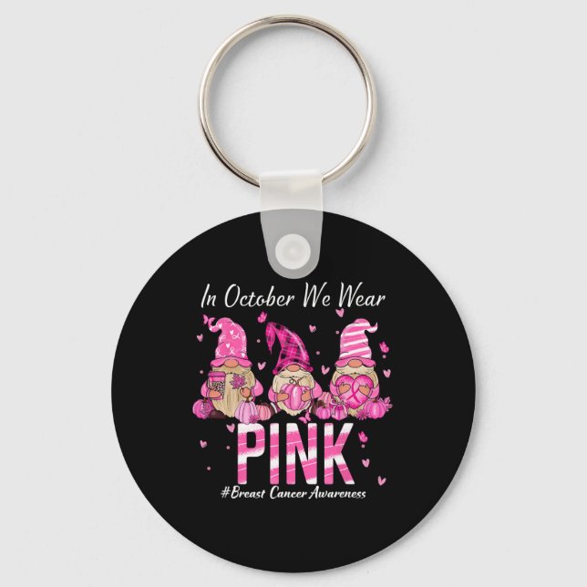 Breast Cancer Awareness Warrior Support Squad  Key Ring (Front)