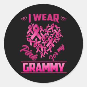 Breast Cancer Awareness Wear Pink For My Grammy Gi Classic Round Sticker