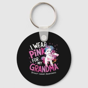 Breast Cancer Awareness Wear Pink Grandma Kids Bab Key Ring