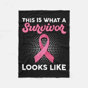Breast Cancer Awareness What A Survivor Looks Like Fleece Blanket