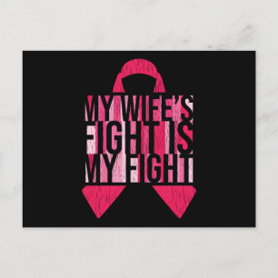 Breast Cancer Awareness Wife Husband Matching Postcard