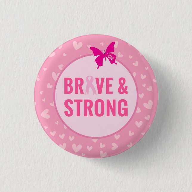 Breast Cancer Awareness with Pink Ribbon   3 Cm Round Badge (Front)