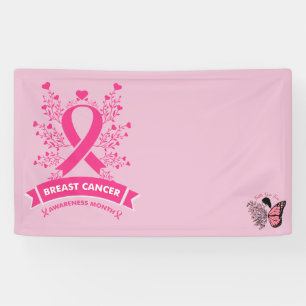 Breast Cancer Awareness with Pink Ribbon Banner