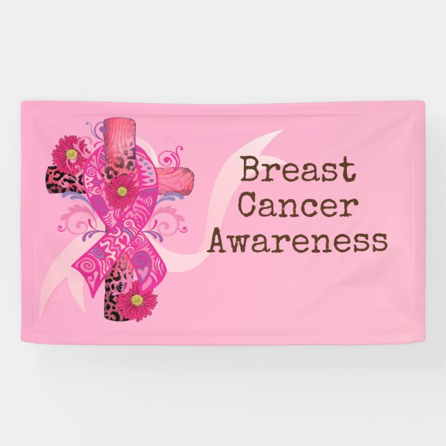 Breast Cancer Awareness with Pink Ribbon    Banner (Horizontal)